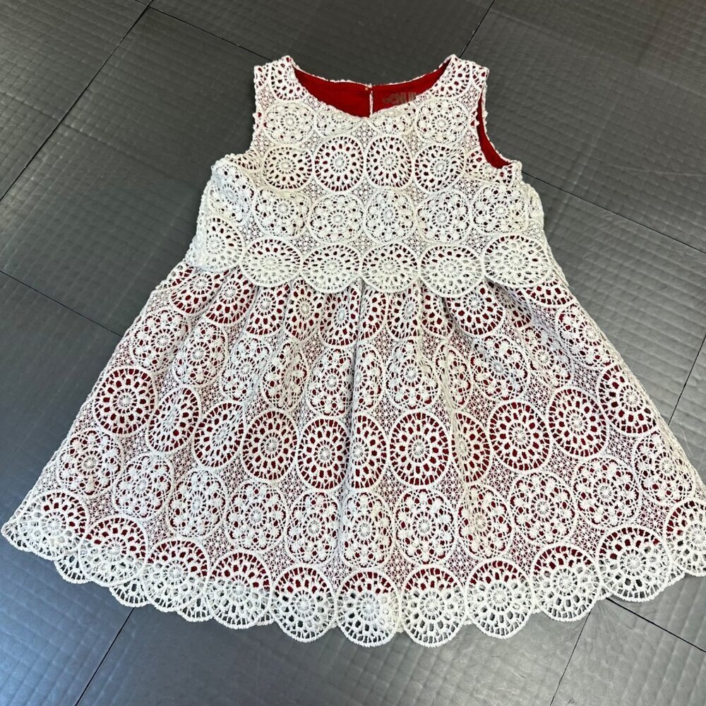 GENUINE KIDS OSHKOSH GIRLS WHITE LACE DRESS 3T